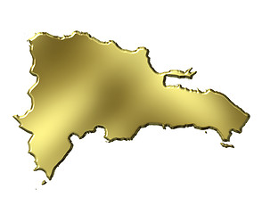 Image showing Dominican Republic 3d Golden Map
