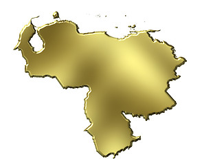 Image showing Venezuela 3d Golden Map