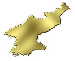 Image showing North Korea 3d golden map