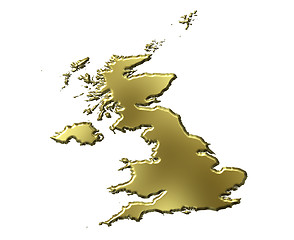 Image showing Great Britain 3d Golden Map