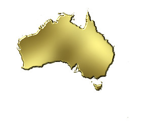 Image showing Australia 3d Golden Map