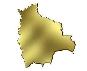 Image showing Bolivia 3d Golden Map