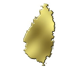 Image showing Saint Lucia 3d Golden Map