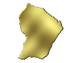 Image showing French Guiana 3d Golden Map