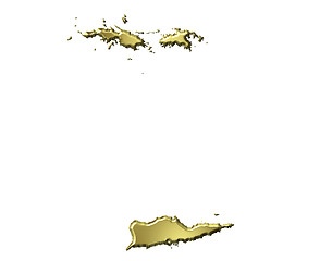 Image showing Virgin Islands 3d Golden Map