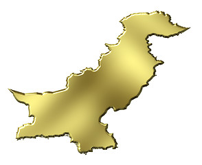 Image showing Pakistan 3d Golden Map