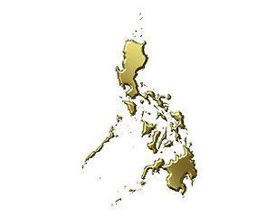 Image showing Philippines 3d Golden Map