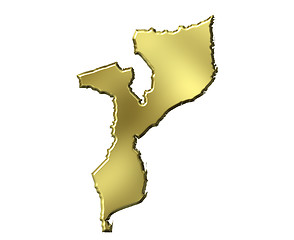 Image showing Mozambique 3d Golden Map