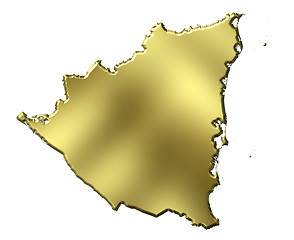 Image showing Nicaragua 3d Golden Map