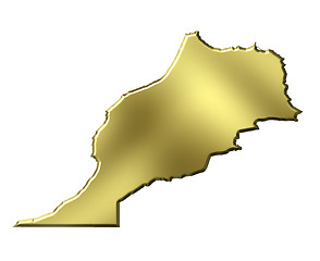 Image showing Morocco 3d Golden Map