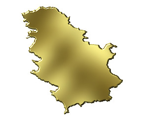 Image showing Serbia 3d Golden Map