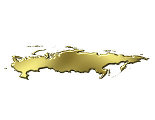 Image showing Russia 3d Golden Map