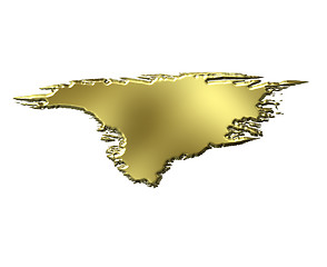Image showing Greenland 3d Golden Map