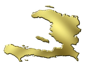 Image showing Haiti 3d Golden Map