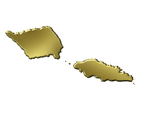 Image showing Samoa 3d Golden Map