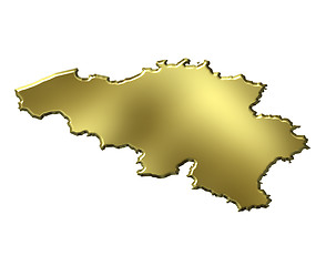 Image showing Belgium 3d Golden Map