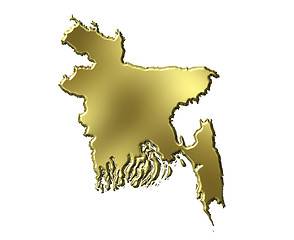 Image showing Bangladesh 3d Golden Map