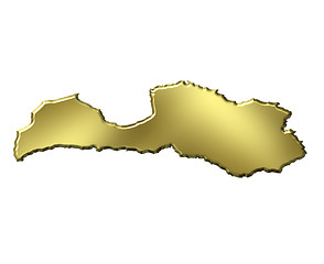 Image showing Latvia 3d Golden Map