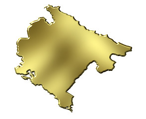 Image showing Montenegro 3d Golden Map