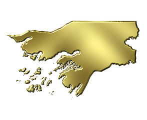 Image showing Guinea-Bissau 3d Golden Map