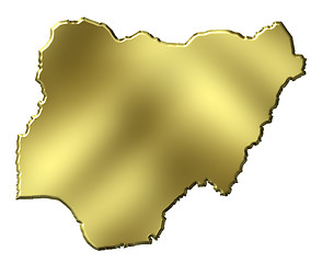 Image showing Nigeria 3d Golden Map