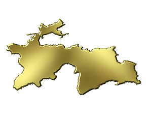 Image showing Tajikistan 3d Golden Map