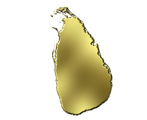 Image showing Sri Lanka 3d Golden Map