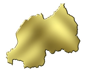 Image showing Rwanda 3d Golden Map