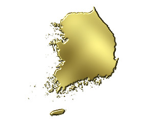 Image showing South Korea 3d Golden Map