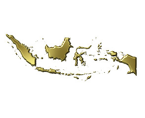 Image showing Indonesia 3d Golden Map