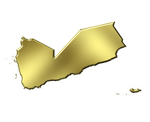 Image showing Yemen 3d Golden Map