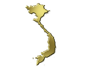 Image showing Vietnam 3d Golden Map