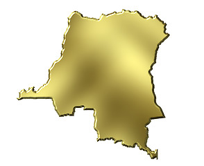 Image showing Congo the Democratic Republic of the, 3d Golden Map