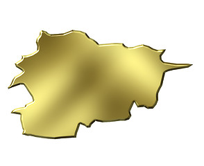 Image showing Andorra 3d Golden Map
