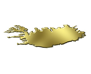 Image showing Iceland 3d Golden Map