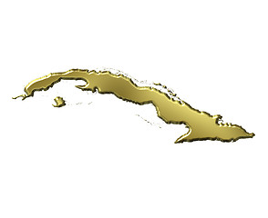 Image showing Cuba 3d Golden Map