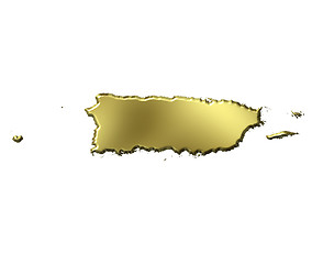 Image showing Puerto Rico 3d Golden Map