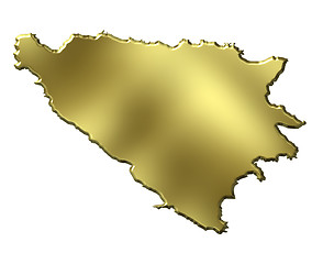 Image showing Bosnia and Herzegovina 3d Golden Map