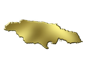 Image showing Jamaica 3d Golden Map