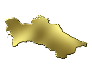 Image showing Turkmenistan 3d Golden Map