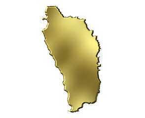 Image showing Dominica 3d Golden Map