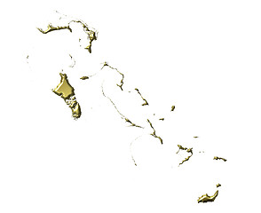 Image showing Bahamas 3d golden map