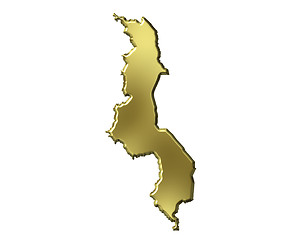 Image showing Malawi 3d Golden Map