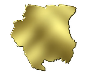 Image showing Suriname 3d Golden Map