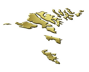 Image showing Faroe Islands 3d Golden Map