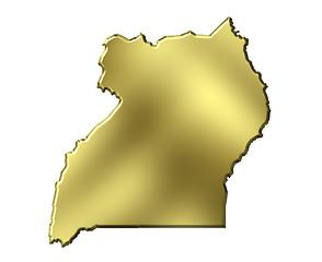 Image showing Uganda 3d Golden Map