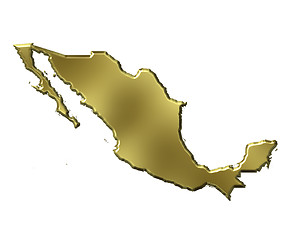 Image showing Mexico 3d Golden Map