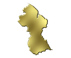 Image showing Guyana 3d Golden Map