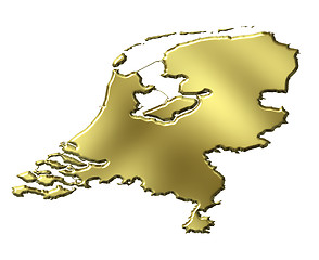 Image showing Netherlands 3d Golden Map