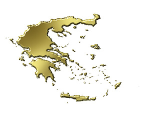 Image showing Greece 3d Golden Map